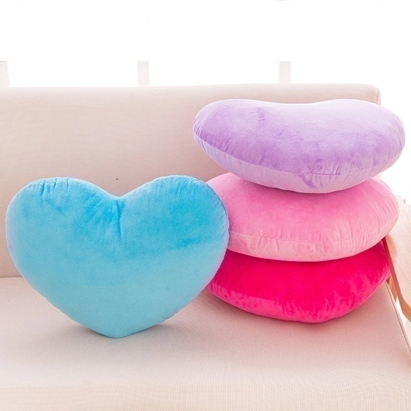 Cute Heart Shape Solid Color Pp Cotton Throw Pillow