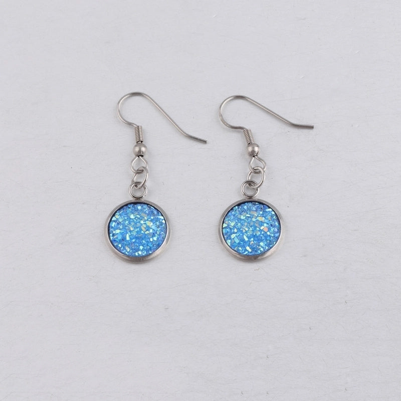 5 Pieces Minimalist Round Stainless Steel Resin Resin None Drop Earrings