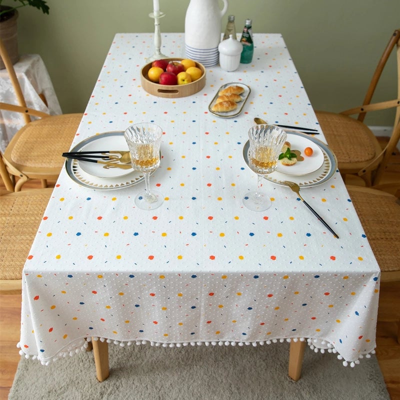 IG Style Polka Dots Cotton Tablecloths