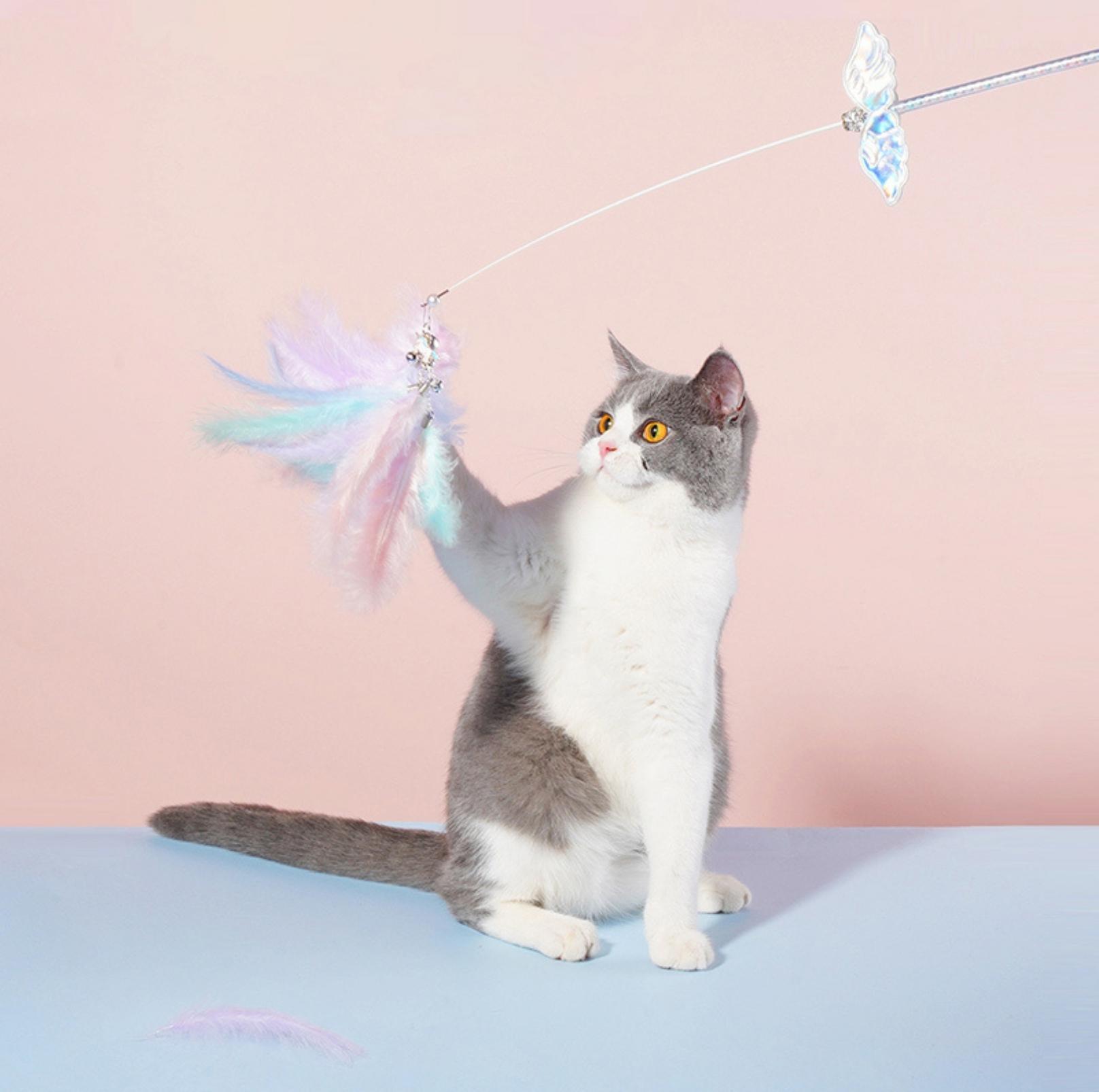 Fairy Feather Cat Stick Toys