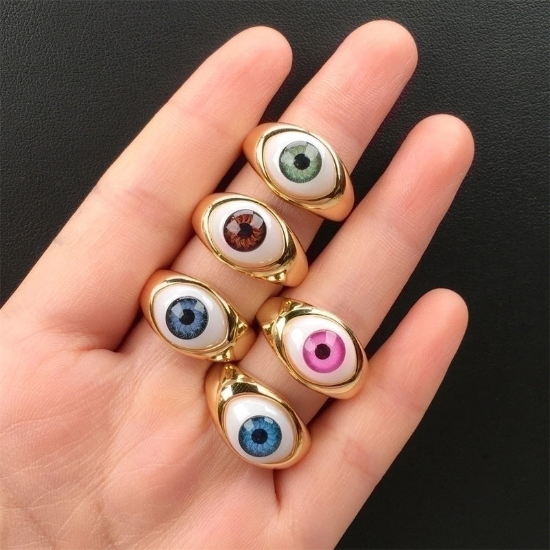 Plastic Copper Geometric No Inlaid Rings