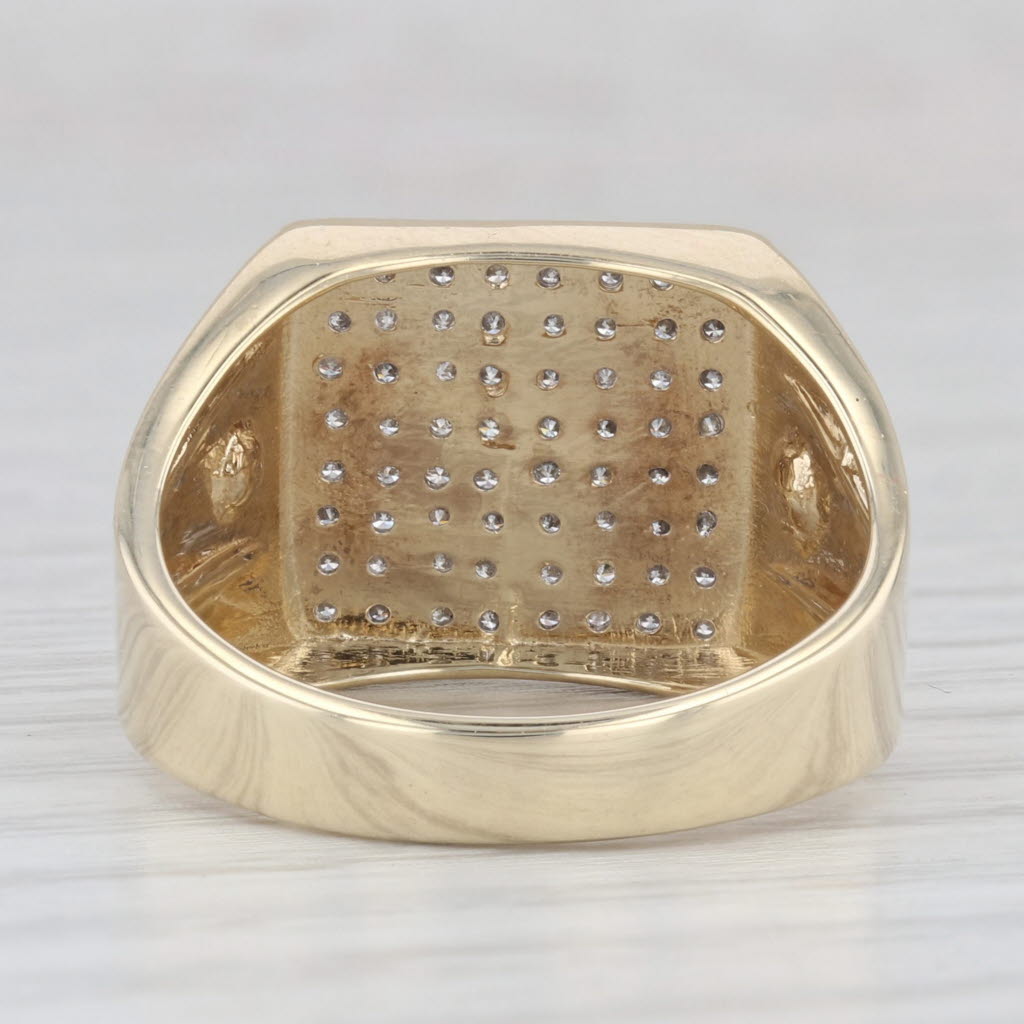 0.53ctw Pave Diamond Ring 10k Yellow Gold Size 10.5 Men's