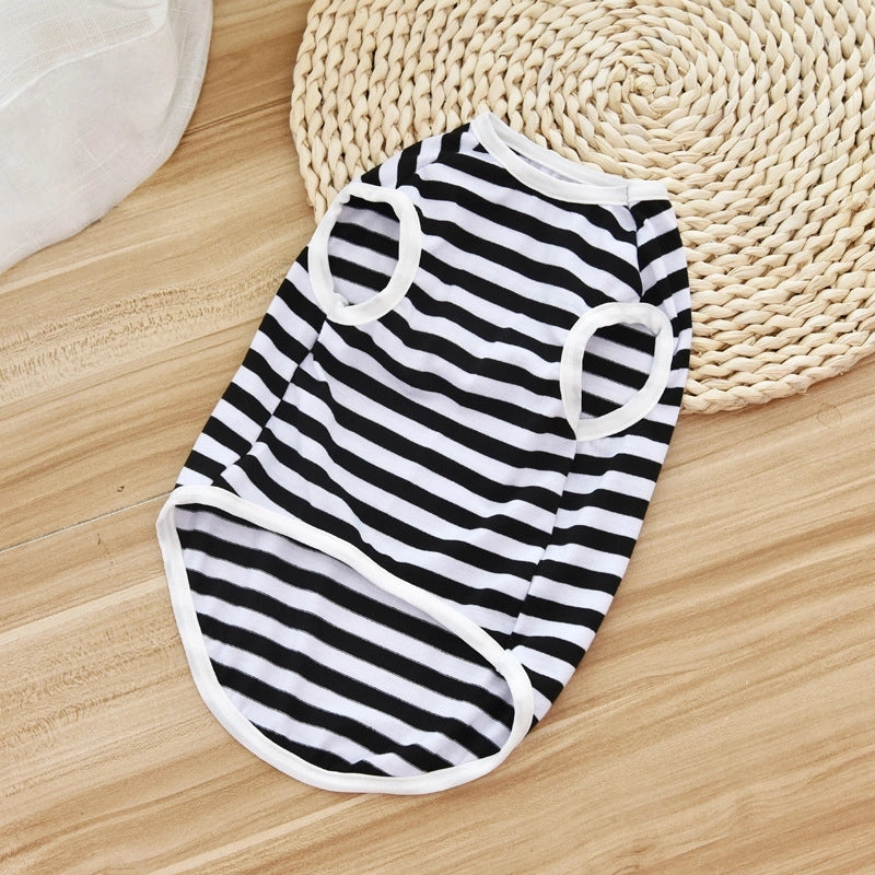 Minimalist Cotton Stripe Pet Clothing