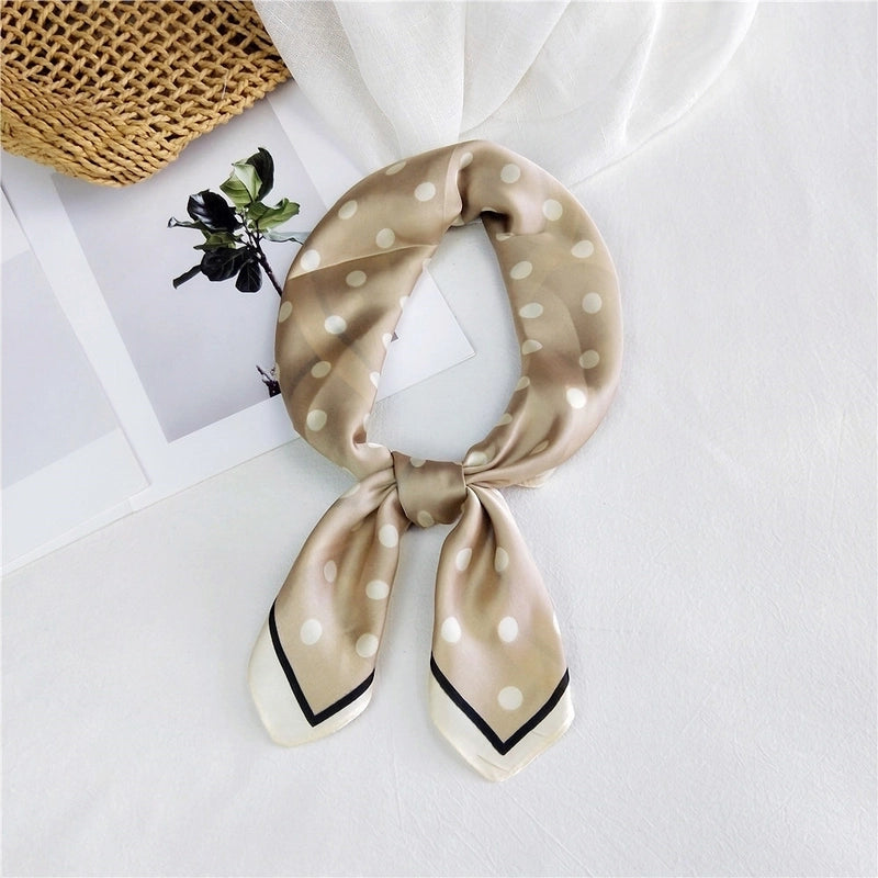 Women's Minimalist Printing Satin Silk Scarf