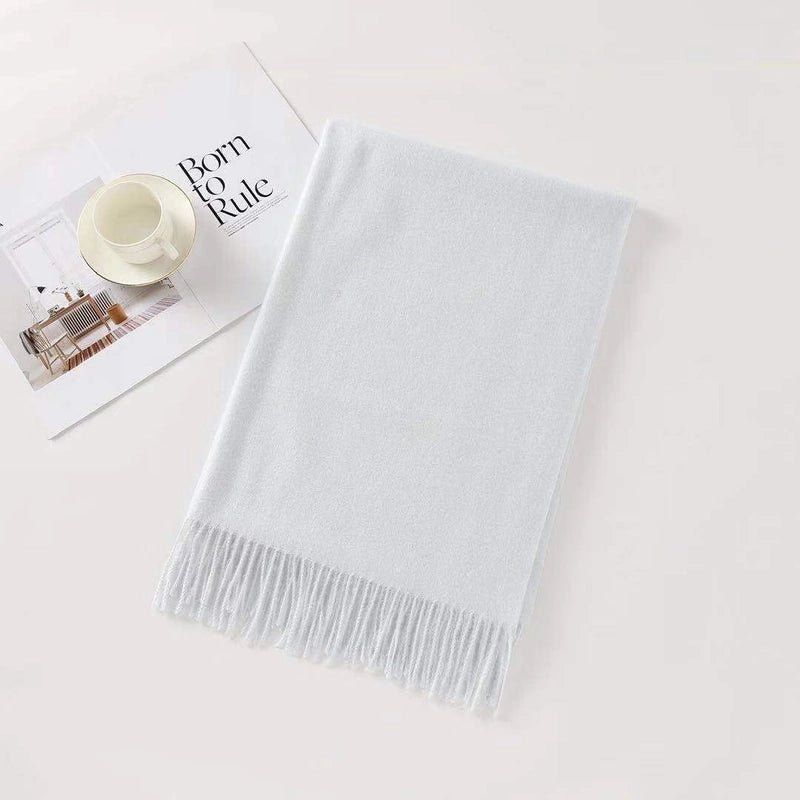 Cashmere Scarf Women Autumn And Winter Solid Color Simple Scarf Sweet Shawl Thick Warm Scarf