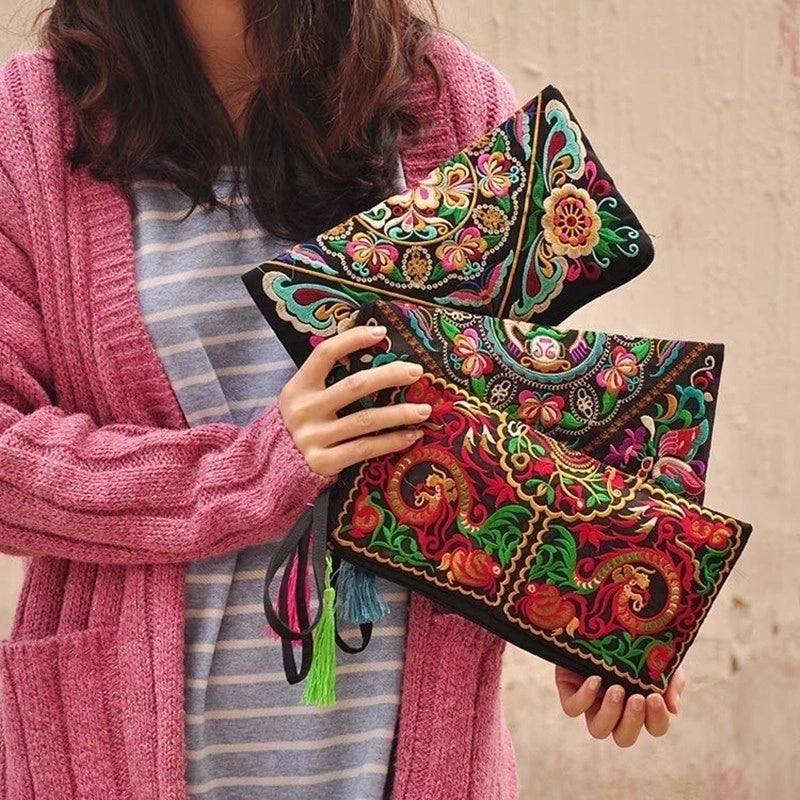 Women's All Seasons Cotton Ethnic Style Envelope Bag Clutch Bag