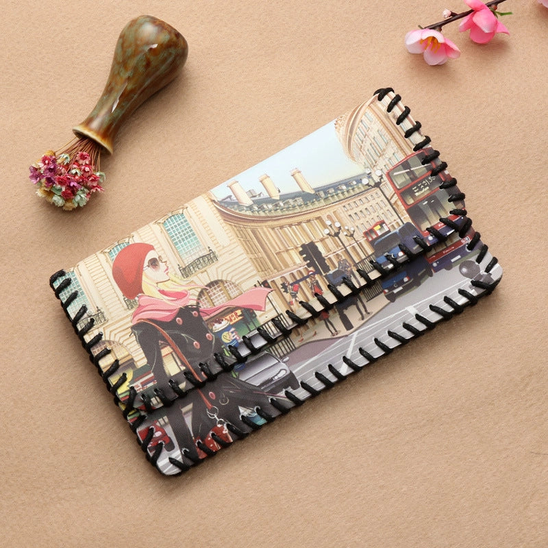Women's Pu Leather Printing Animal Vintage Style Square Magnetic Buckle Phone Wallets