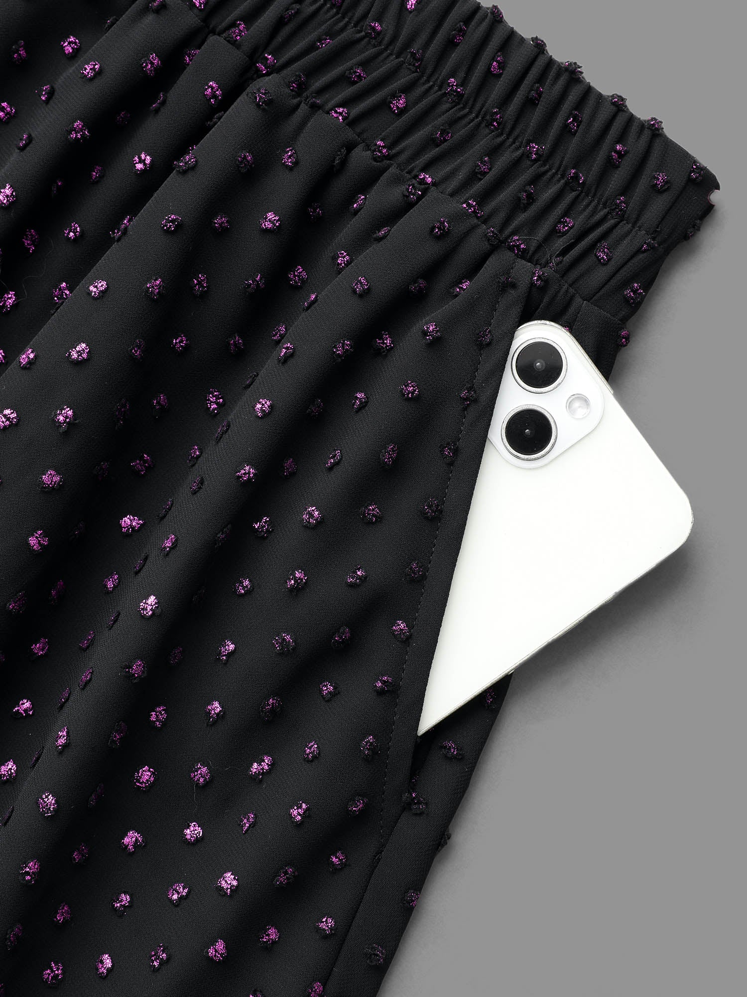 Glitter Polka Dot Pleated Skirt