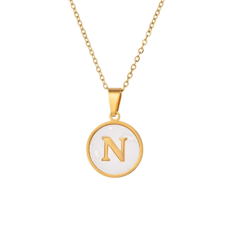 Minimalist Letter Titanium Steel Pendant Necklace