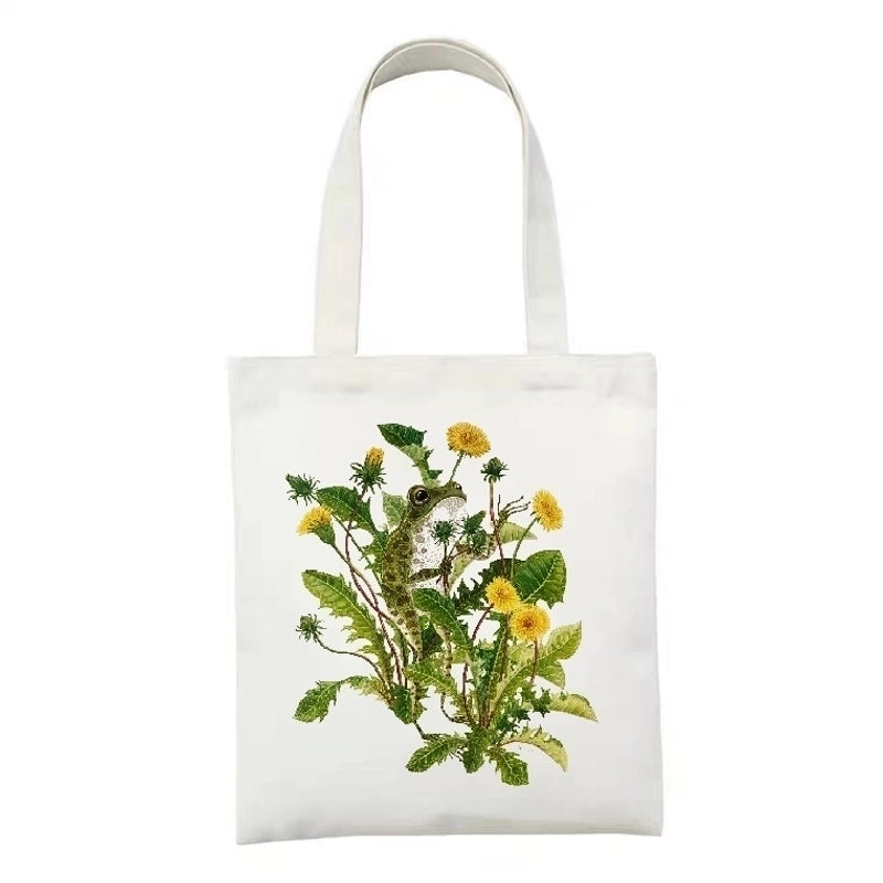 Women's Minimalist Artistic Animal Mushroom Butterfly Shopping Bags