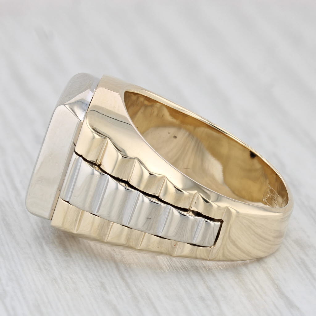 1.25ctw Princess Diamond Men's Ring 14k Yellow White Gold Size 10.25