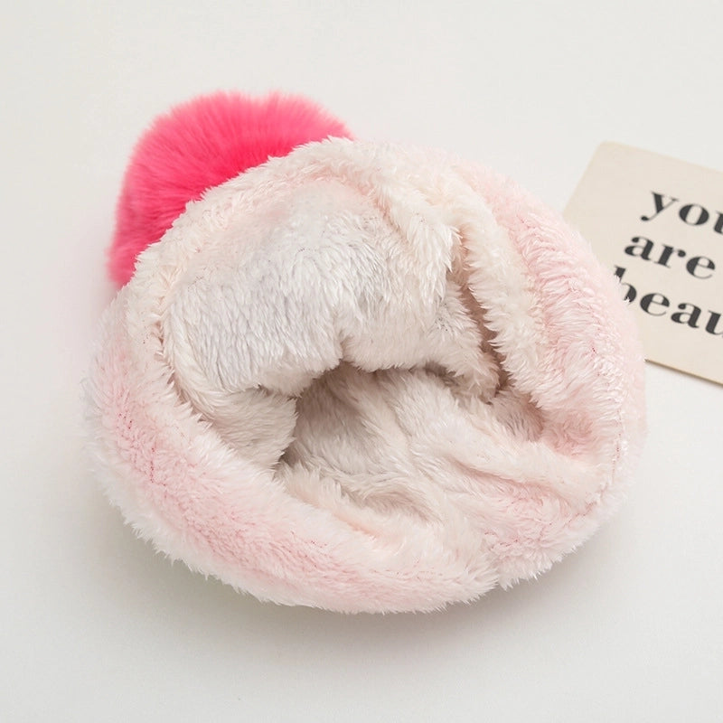 Girl's Cartoon Style Sweet Minimalist Color Block Wool Cap