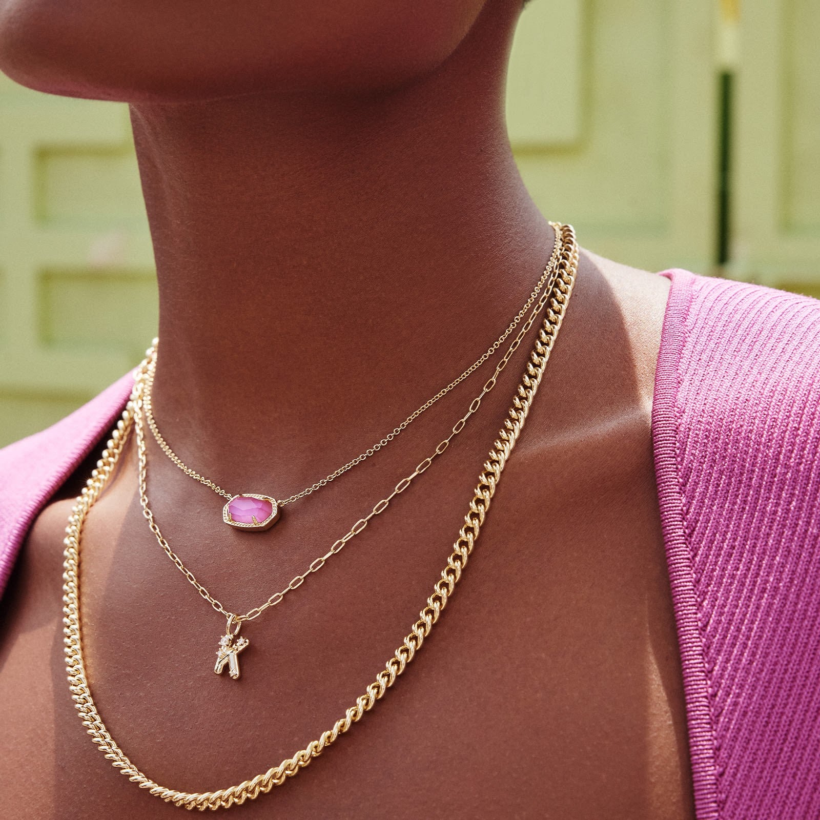 Punk Hexagon Geometric Titanium Steel Electroplating Necklaces
