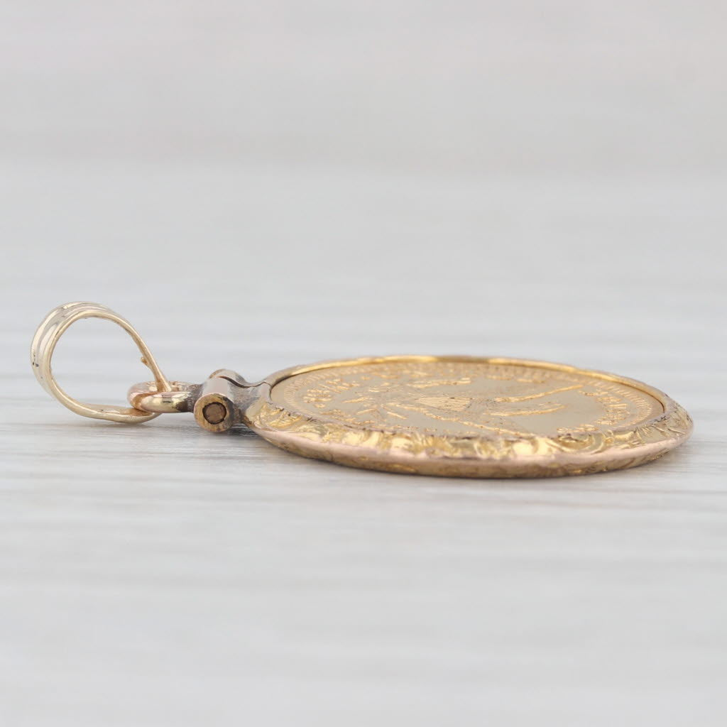 Authentic 1906 American Eagle 2.50D Coin Pendant 10k 900 Yellow Gold