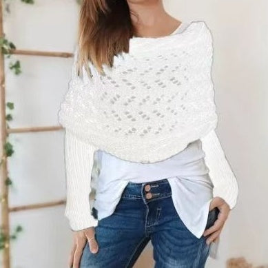 🥰HOT SALE🥰Women's Knitted Cut-Out Shawl Poncho Wrap