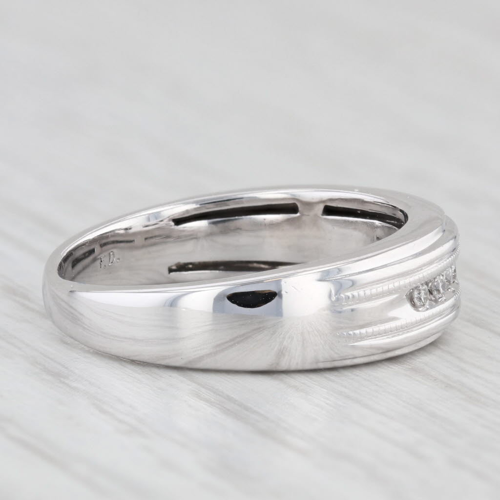 0.60ctw Diamond Wedding Band 10k White Gold Size 7.5 Stackable Ring