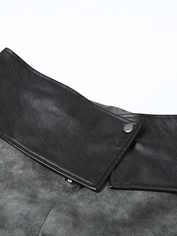 Loose Wide Leg High-Waisted Split-Joint Zipper Pants Trousers