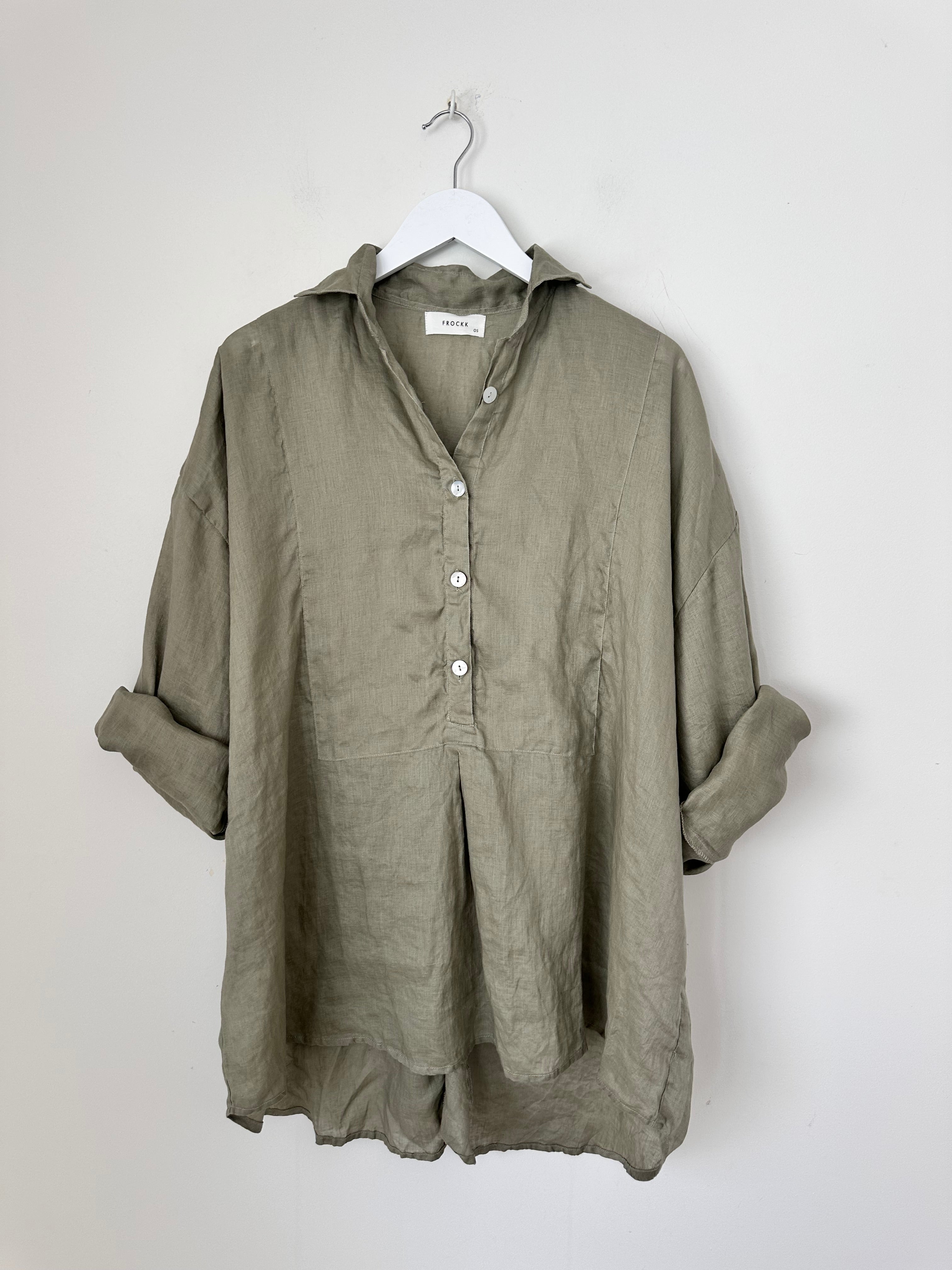 megan shirt - sage linen