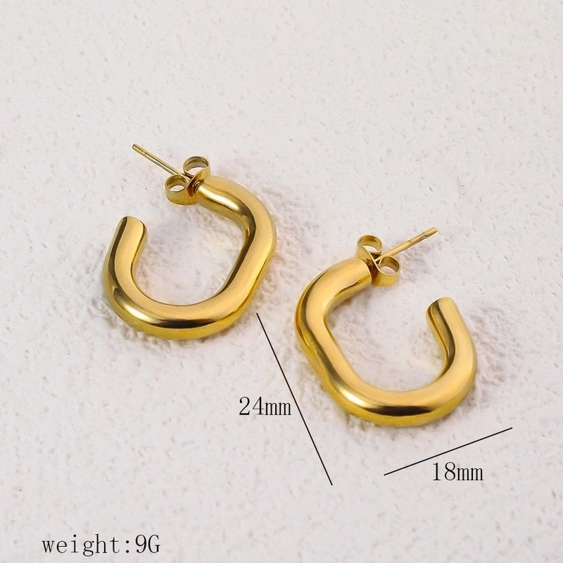12 Pieces Minimalist Commute Geometric Heart Shape Plating Titanium Steel Drop Earrings Earrings Ear Studs