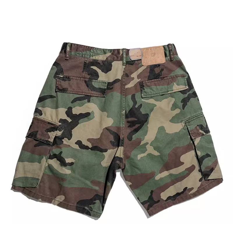 Vintage American Cargo Pocket Camouflage Wash Shorts