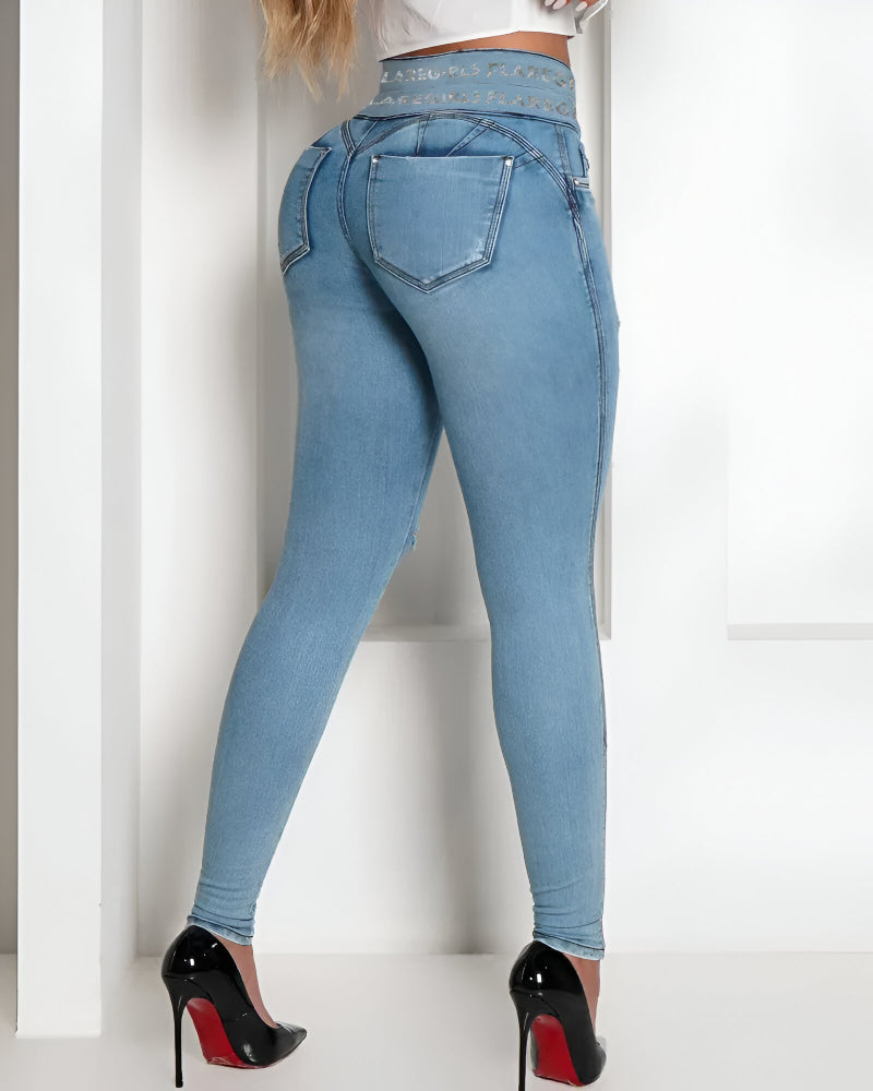 Ripped Slim Fit Jegging Style Jeans For Everyday Use