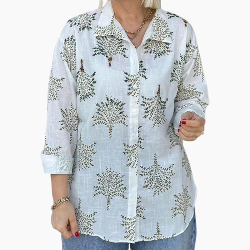 🍁Women's Casual Botanical Print Shirt✨