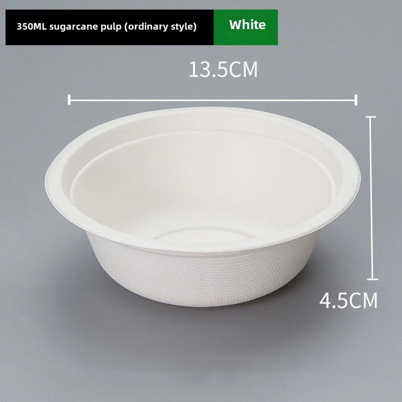 Disposable Paper Bowl Tableware Set Paper Bowl Commercial Household Bowl Degradable Whole Box Disposable Round Bowl
