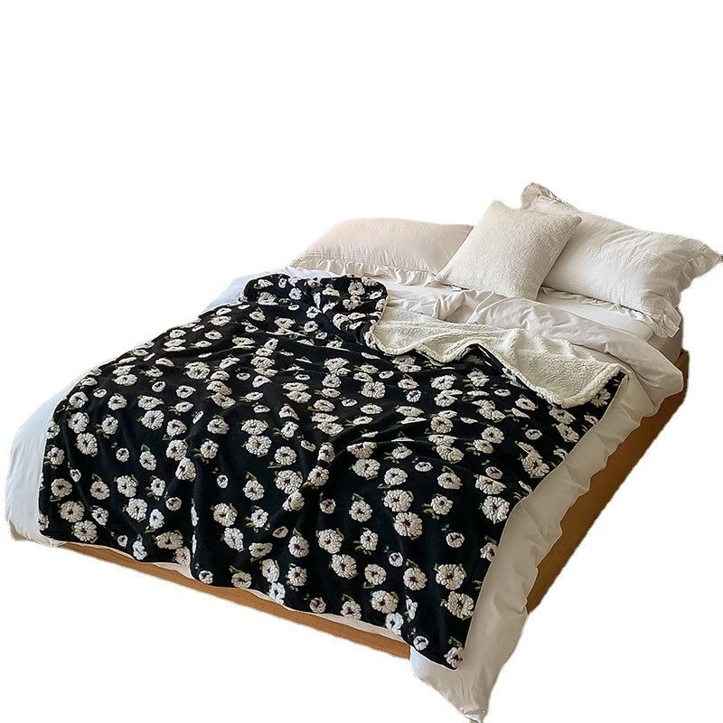 Casual Pastoral Fruit Flower Daisy Cashmere Blend Blanket Couch & Sofa Decor