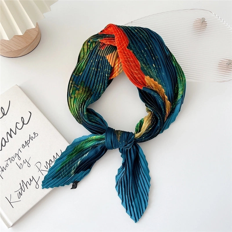 Women's Cartoon Style Minimalist Color Block Polyester Printing Silk Scarf