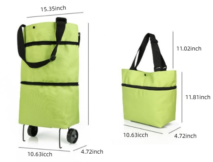 2-in-1 Shopping Bag Folding Green Bag