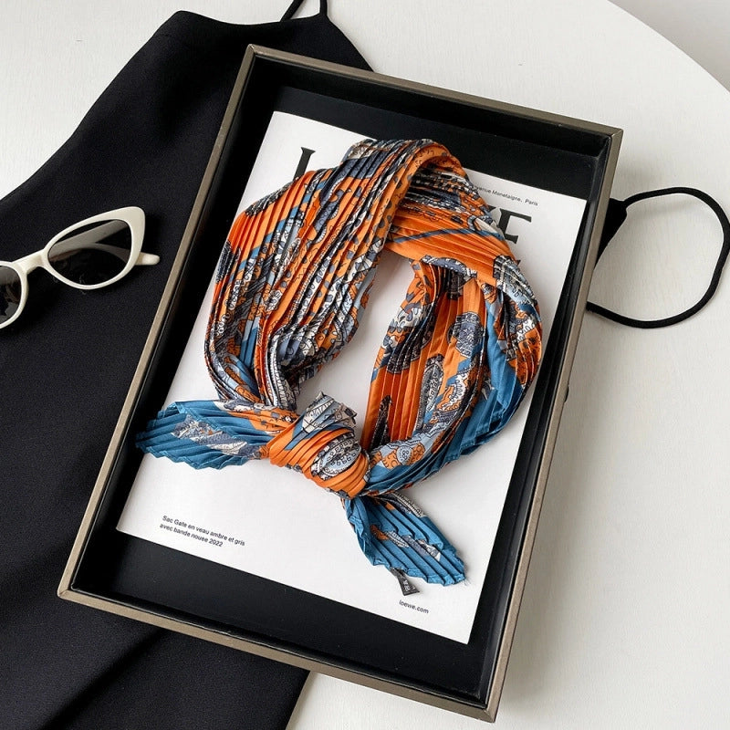 Women's Elegant Lady Leopard Polyester Tie-dye Silk Scarf
