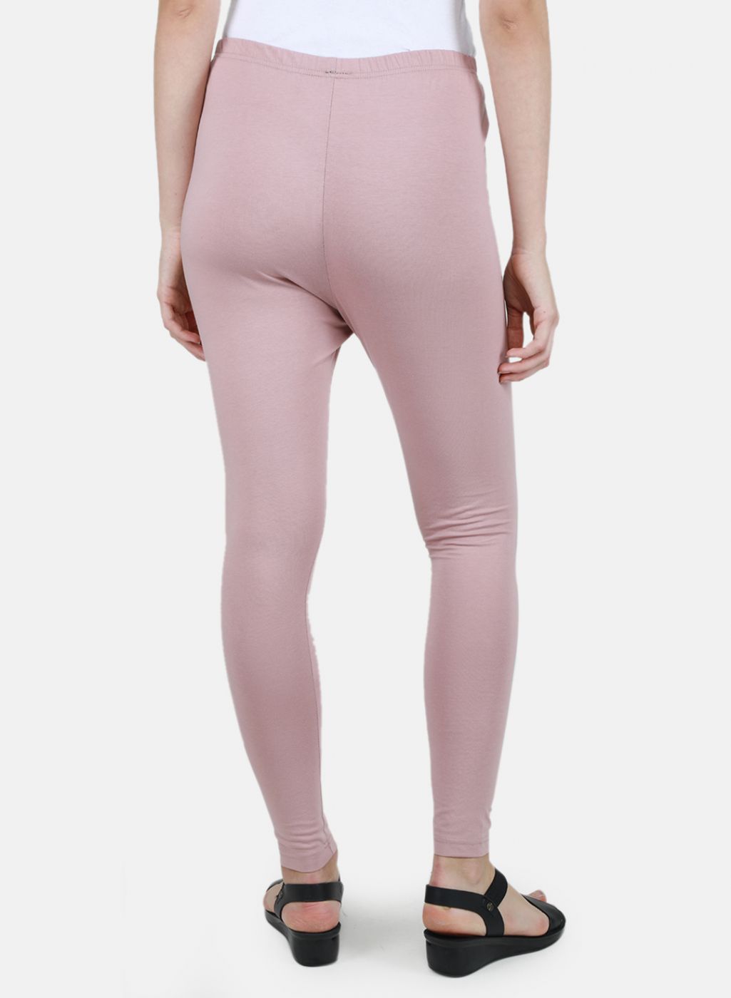 Women Light Pink Solid Legging