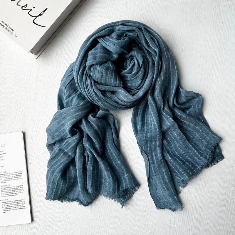 Unisex Sweet Stripe Viscose Fiber Scarf
