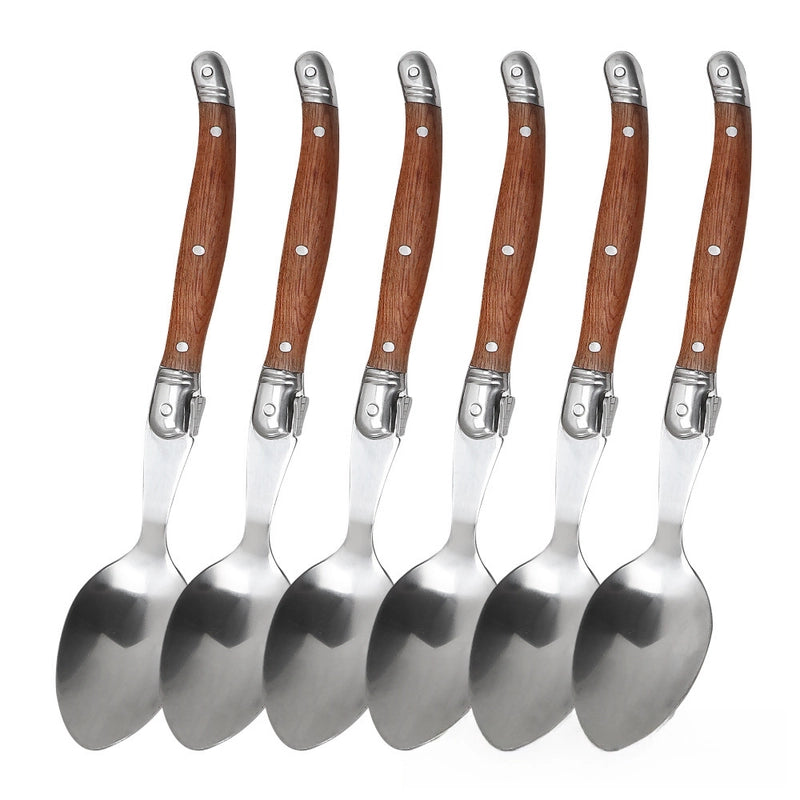 Pear Wooden Handle Set Stainless Steel Western Tableware Solid Wood Handle Steak Knife And Fork Dinner Knife Spoon Fork
