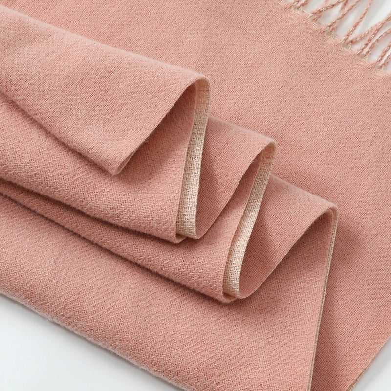 Cashmere Scarf Women's Winter Hot Imitation Cashmere Scarf Men's Shawl  Thickened Double-sided Wool Scarf