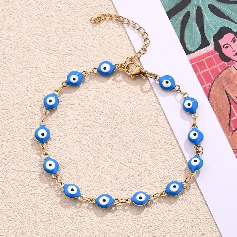 Casual Modern Style Minimalist Round Eye 304 Stainless Steel 18K Gold Plated Bracelets In Bulk