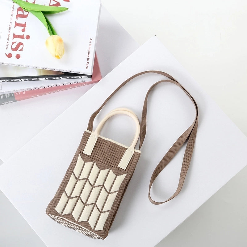 Women's Small Cotton Geometric Cute Square Open Square Bag