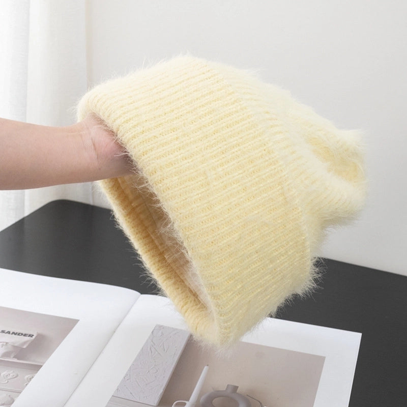 Women's Cute Sweet Minimalist Solid Color Eaveless Wool Cap