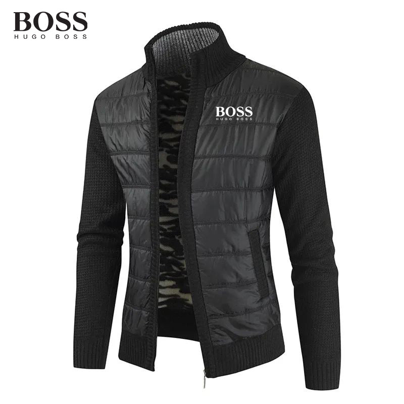 BOSS Men Band Collar External Trench Coat