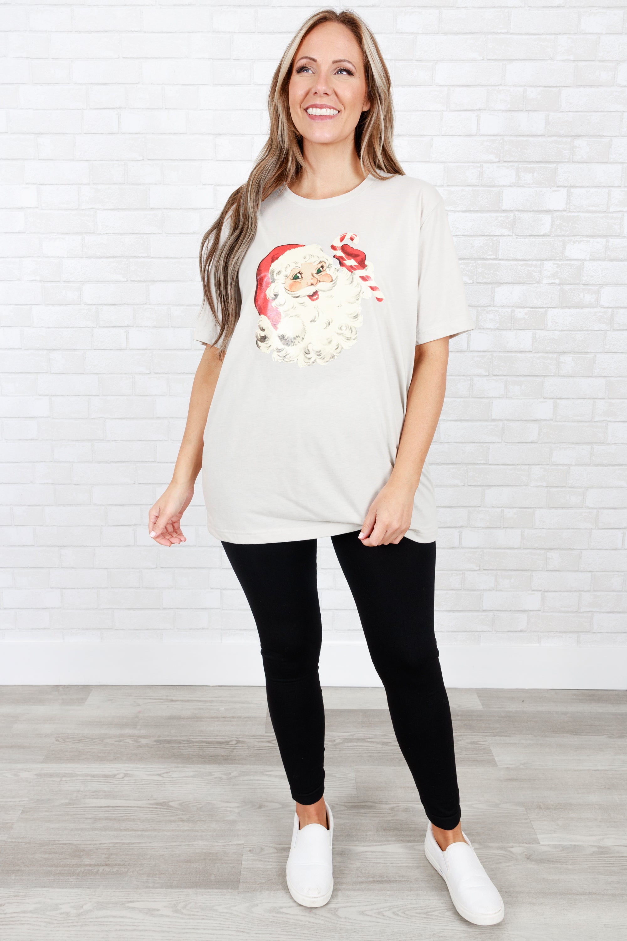 Santa Claus Is Coming To Town Tee. Heather Dust