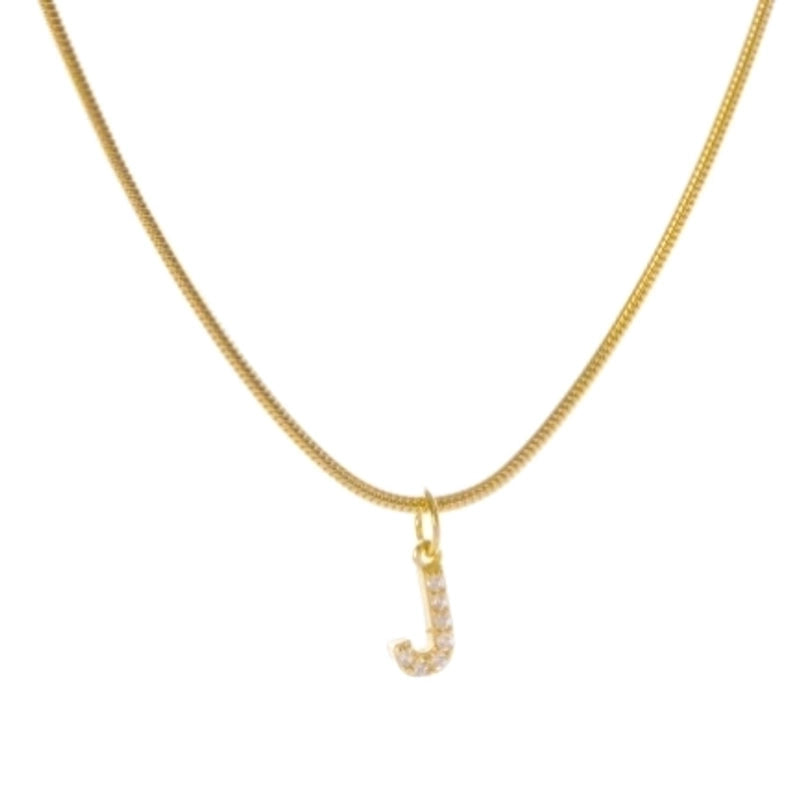 Fashion Letter Titanium Steel Plating Zircon Pendant Necklace