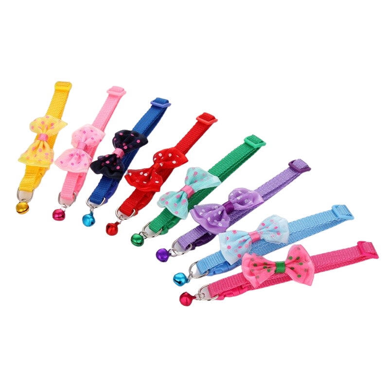 Polyester Dog Collars With Bowknot Bells