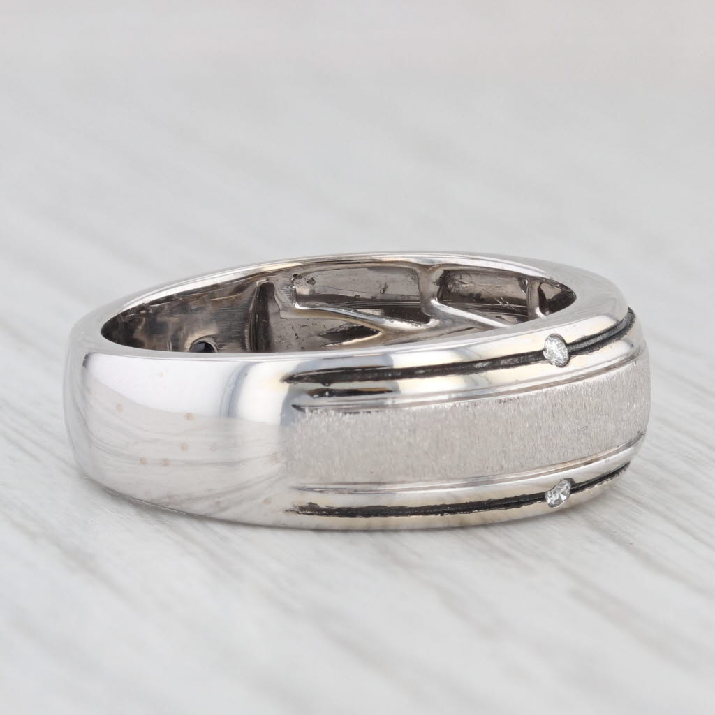 Vera Wang Love Men's Wedding Band Diamond 14k White Gold Size 10 Ring