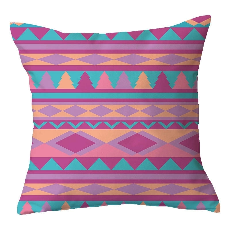 Casual Vacation Color Block Plush Pillow Cases