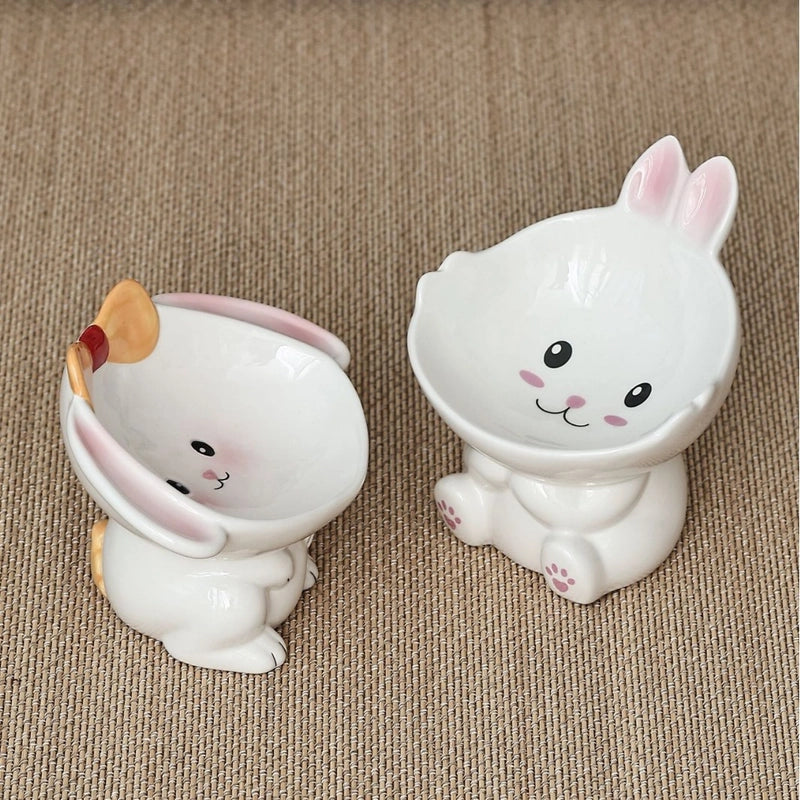Cat Bowl Ceramic Protection Cervical Spine Drinking Bowl Pet Supplies Cute Slant Anti-overturning Dog Rice Bowl Cat Food Basin
