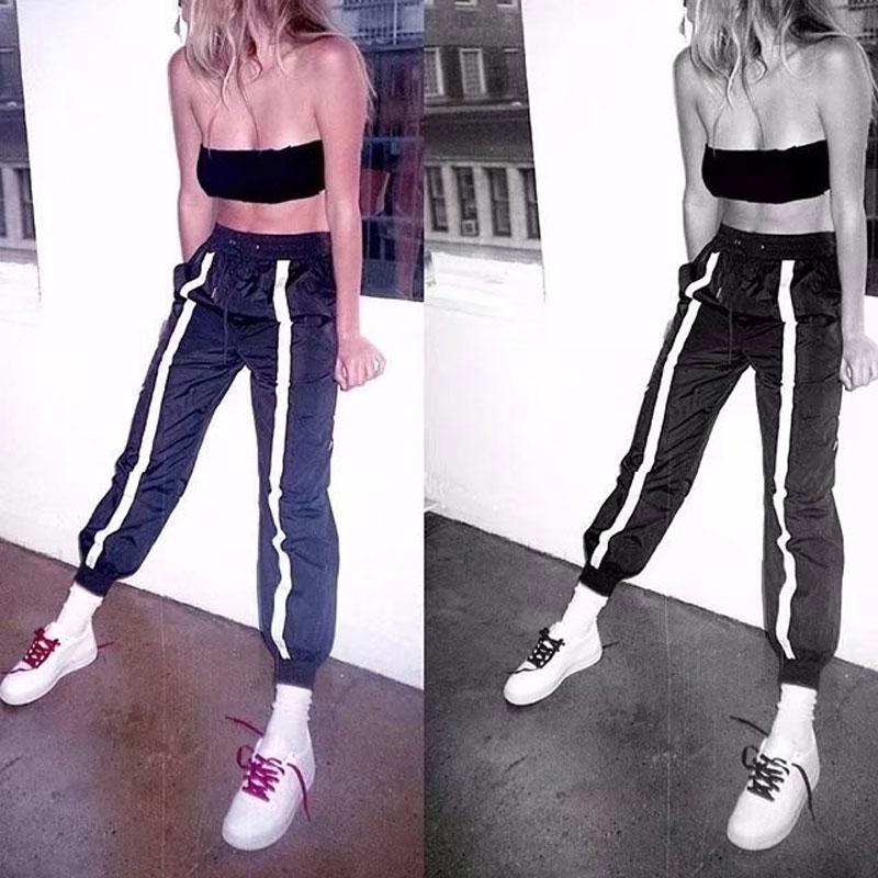 High Waisted Single Stripe Trouser