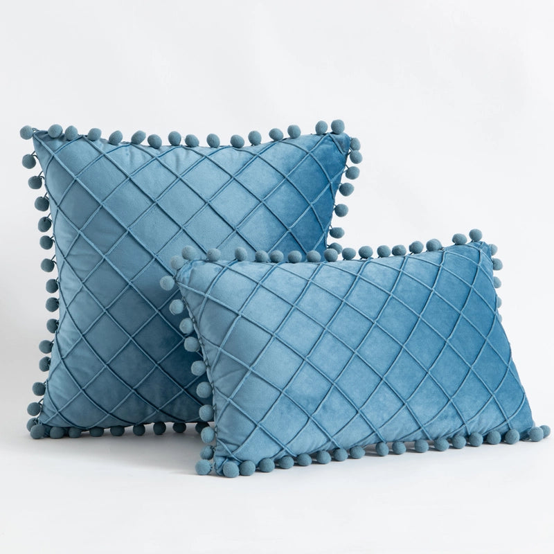 Retro Plaid Solid Color Chemical Fiber Pillow Cases