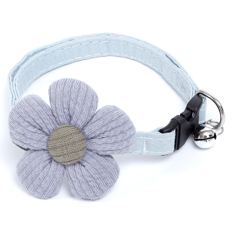 Cat Collar Knitted Flower