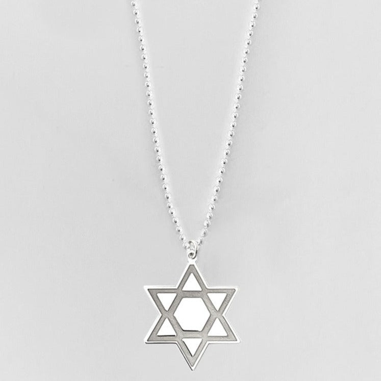 Star of One Magen David Necklace - (Sterling Silver or Gold-Plated)