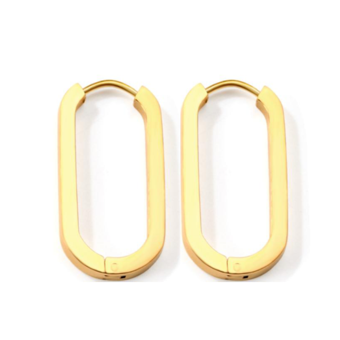 20mm Chunky oval hoops - Gold